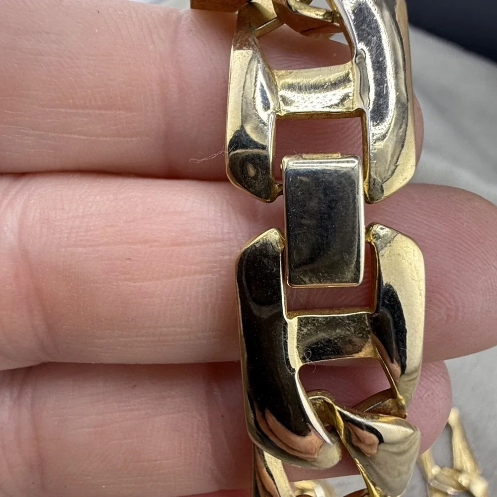 Vintage Estate Chain Gold Tone Chunky Link Snap Closure 19in
